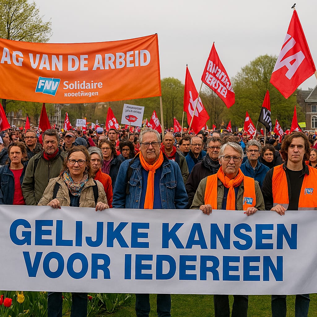 May Day in the Netherlands – union rally for labor rights and equality