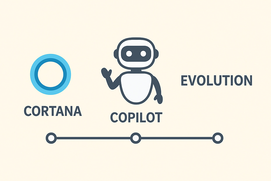 Illustration showing Cortana to Copilot